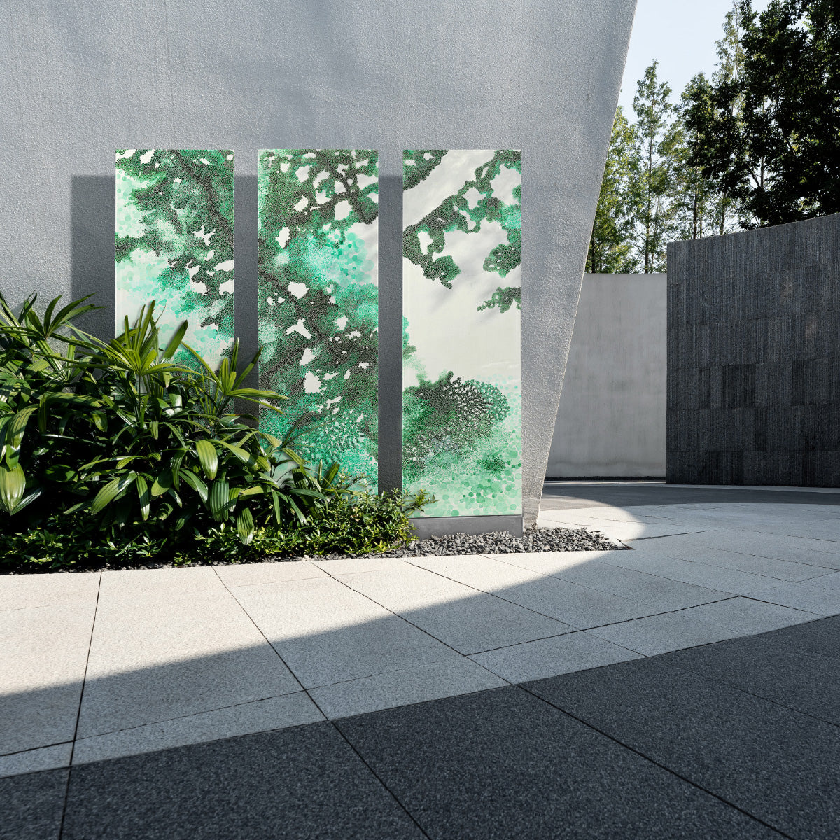 Das KNUMOX Glasdesign Element "FLORA" von Laura Günther in der 3er Serie.